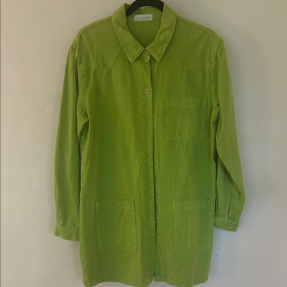 Lacausa Lime Green Utility Longline Jacket